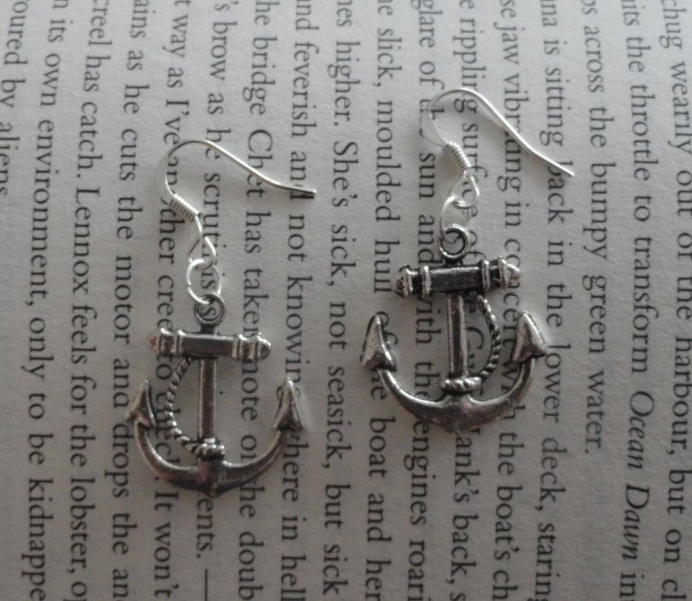 Silver Nautical Anchor Earrings - Sailor - Nautical Gift
